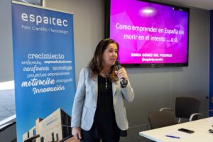 María Gómez del Pozuelo durante la presentación del Informe GEM Comunidad Valenciana en Espaitec