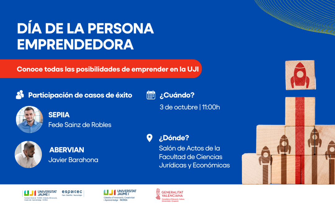 Conoce las posibilidades de emprender en la UJI en el «Día de la Persona Emprendedora»