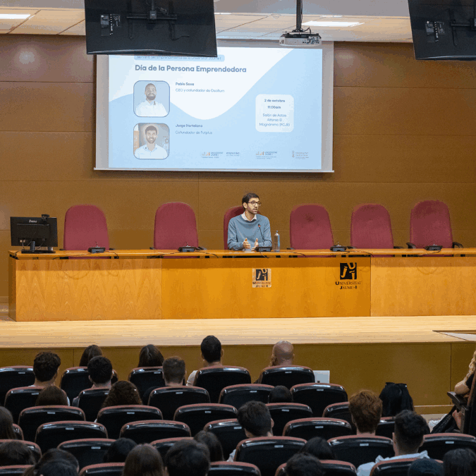 Jorge Hortelano, CEO de Futplus, durante el Día de la Persona Emprendedora