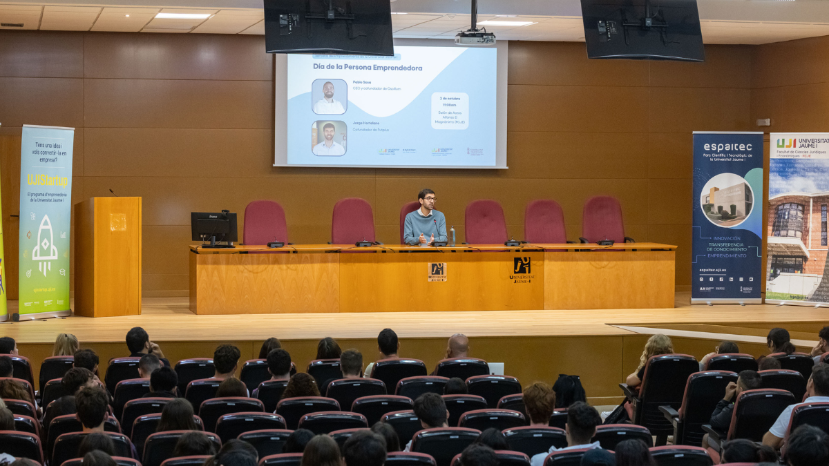 Jorge Hortelano, CEO de Futplus, durante el Día de la Persona Emprendedora