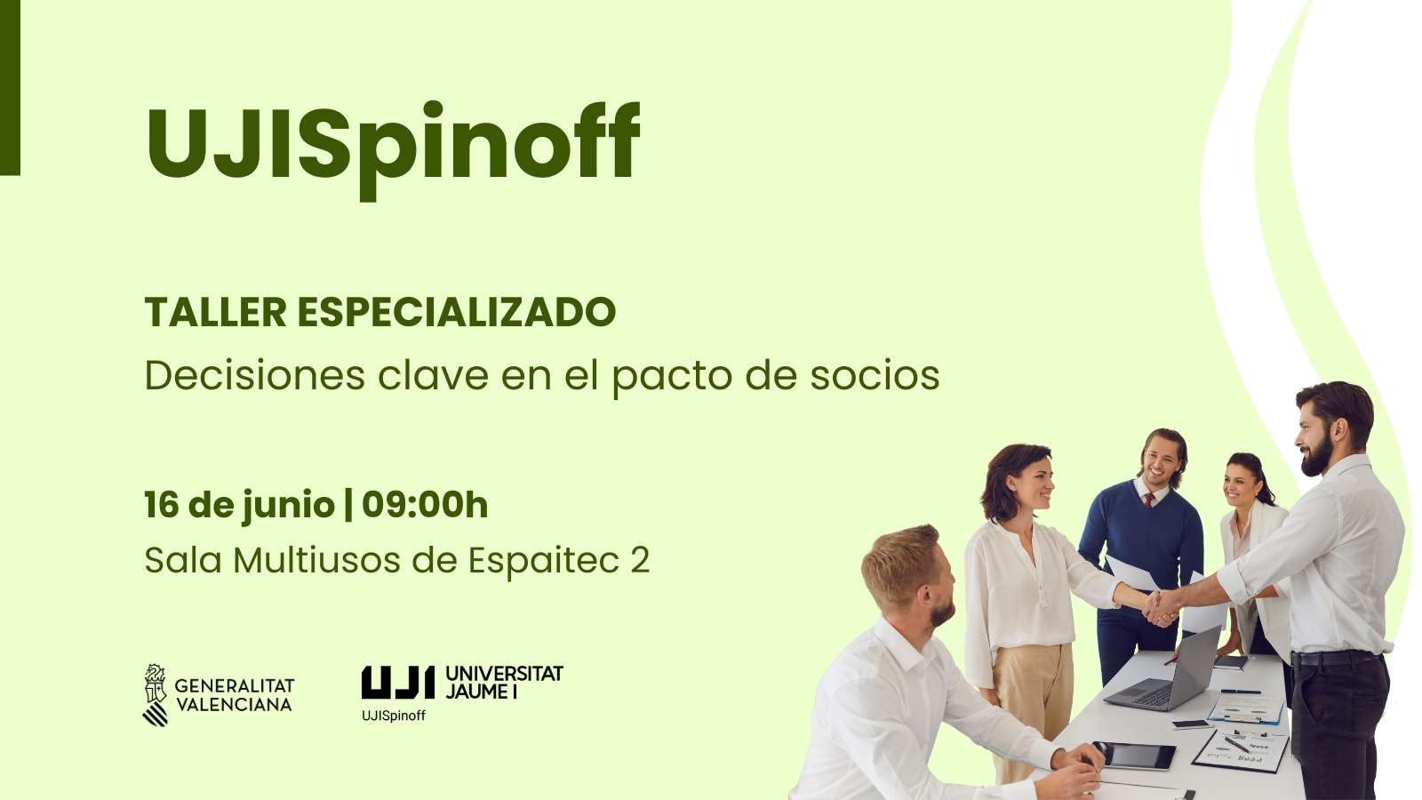 Creatividad para el taller de UJISpinoff sobre decisiones clave en el pacto de socios
